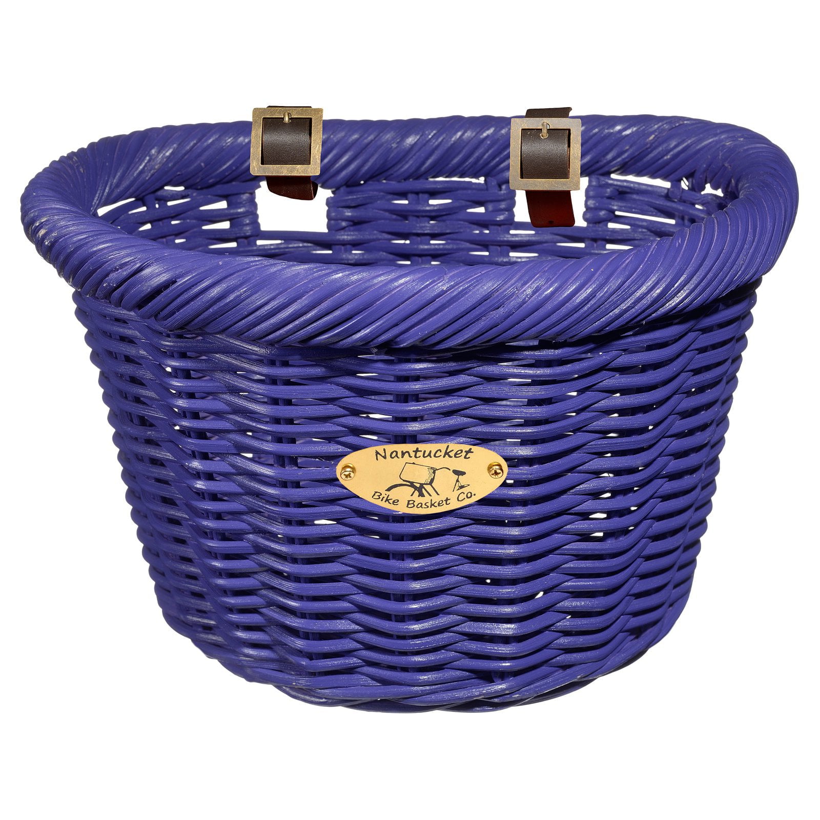 Nantucket Bicycle Basket Co. Cruiser Adult D-Shape Basket， Purple