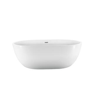 Barclay Products Piper 71 in. Acrylic Flatbottom Non-Whirlpool Bathtub in White with No Holes and Integral Drain ATOVN71WIG-MB