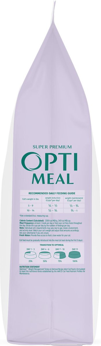 Optimeal Weight Management Turkey and Oatmeal Recipe Dry Cat Food