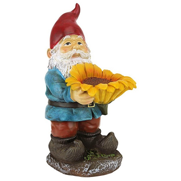 Design Toscano Sunflower Sammy Garden Gnome Statue Multicolored