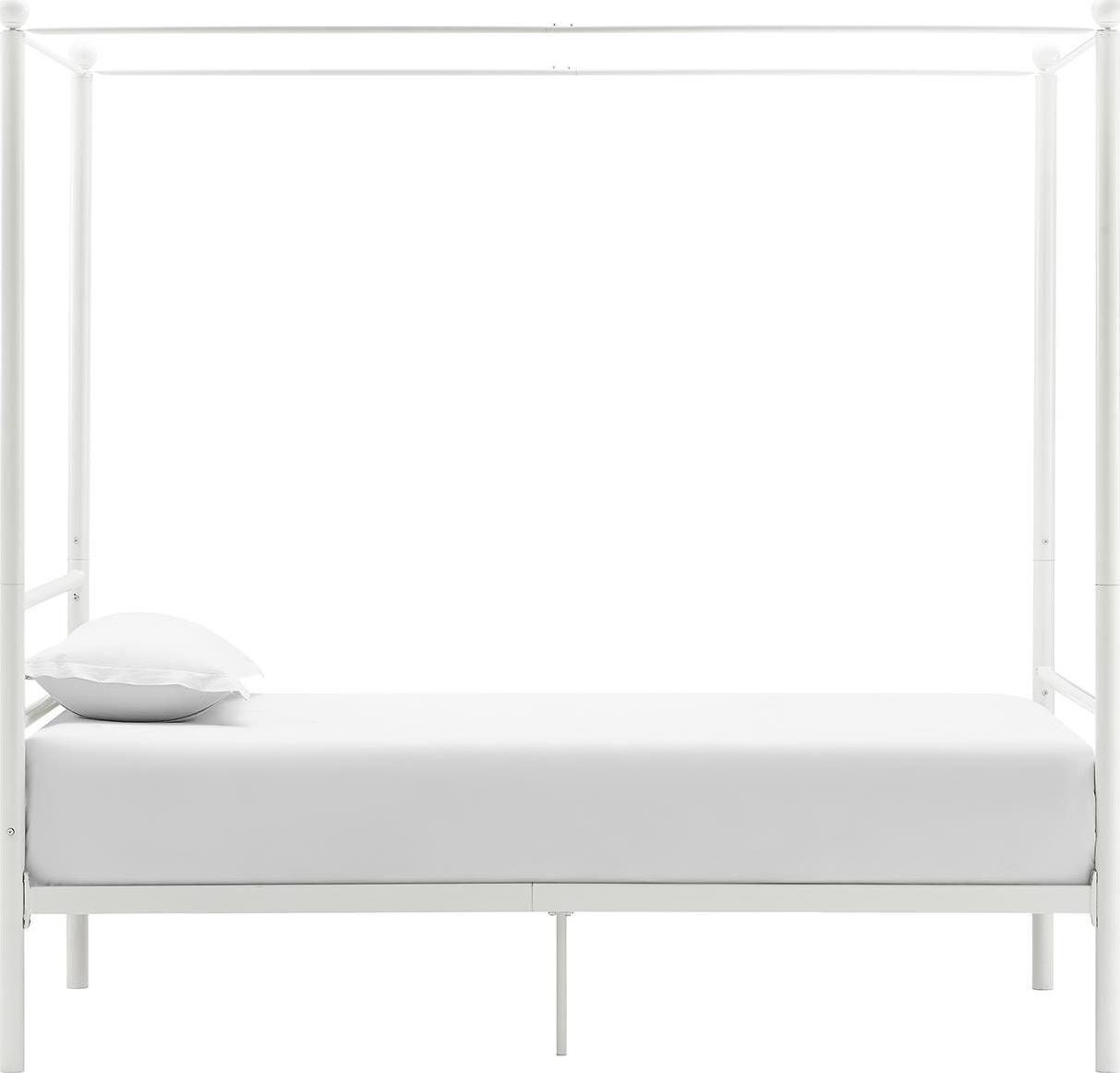 Mainstays Metal Canopy Bed， Off White