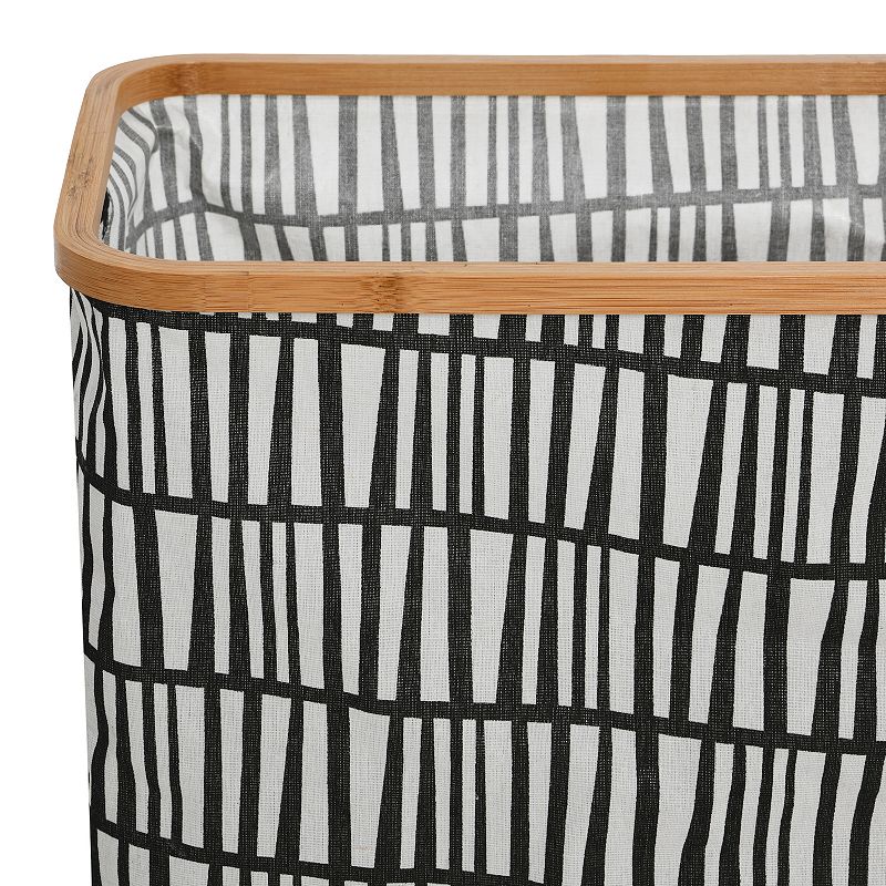 Household Essentials Bamboo Rimmed Rectangle Laundry Hamper