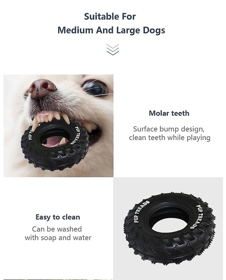 Teething rubber tire dog toy