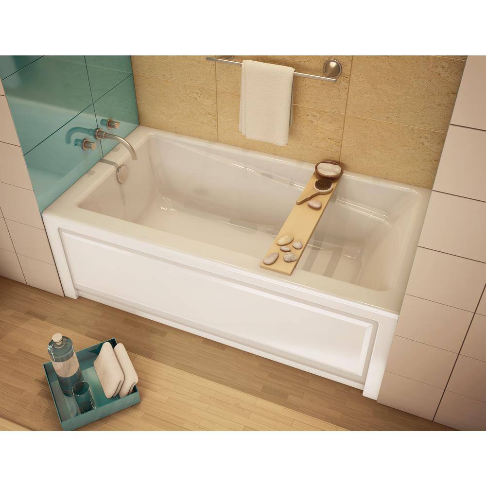 MAAX New Town 59 in. x 32 in. Acrylic Left Drain Rectangular Alcove Soaking Bathtub in White 105456-000-001-001