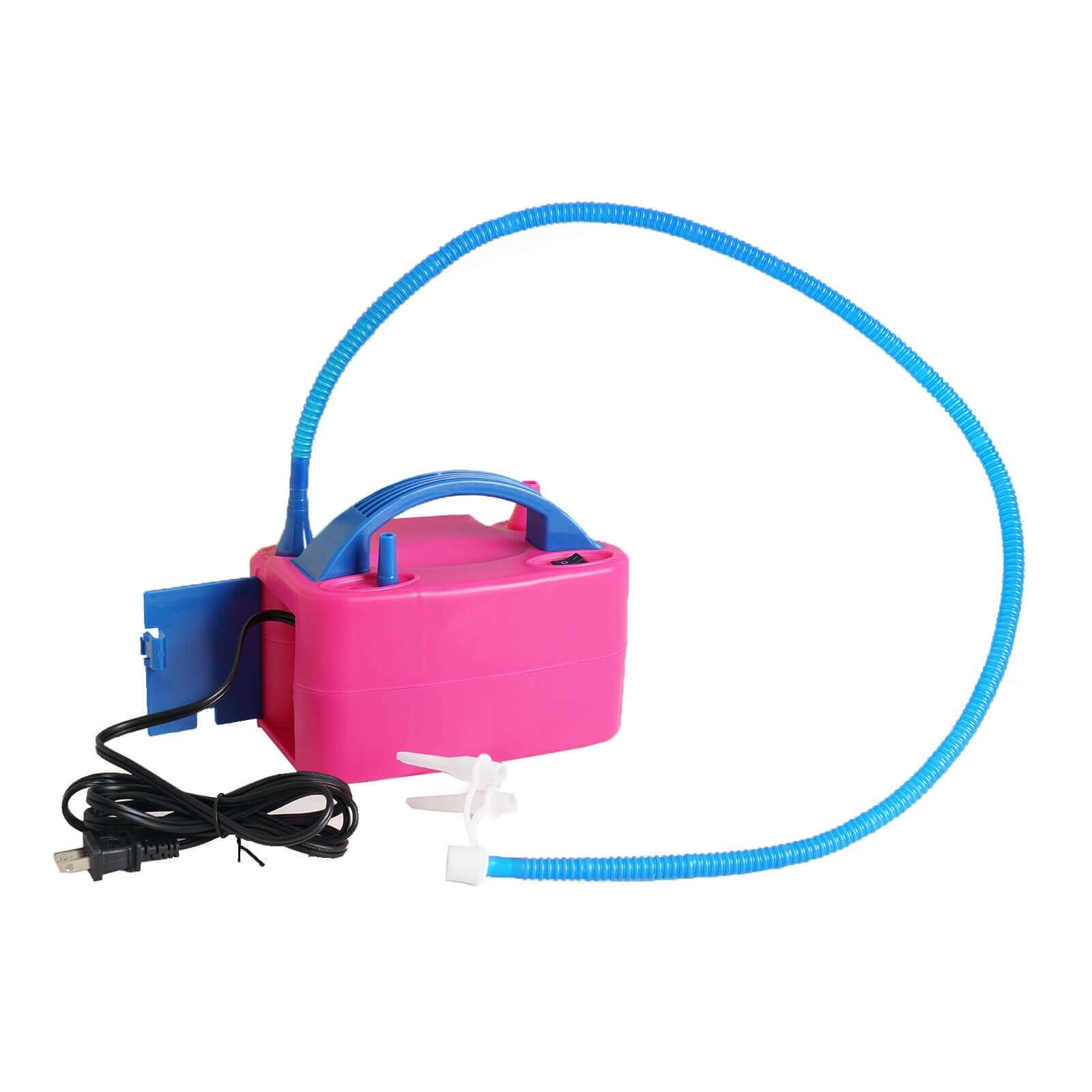 600W Hot Pink Dual Nozzle Electric Balloon Pump, Balloon Inflator, Blow Up Machine