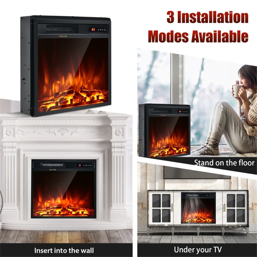 Modern 18 Inch 1500W Adjustment Temperature Electric Fireplace