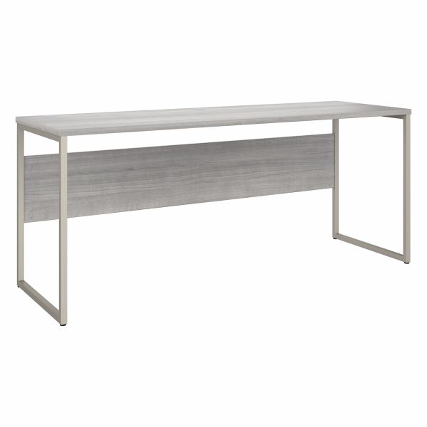 Bush Business Furniture Hybrid 72W x 24D Computer Table Desk with Metal Legs in Platinum Gray