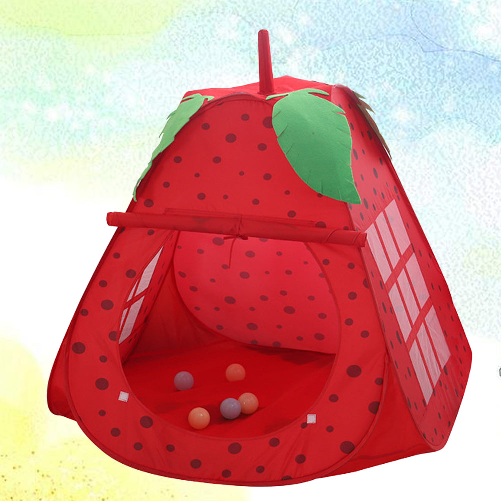 NUOLUX Children Strawberry Tent Portable Kids Game House Indoor Castle Foldable Tent Ocean Ball Pool