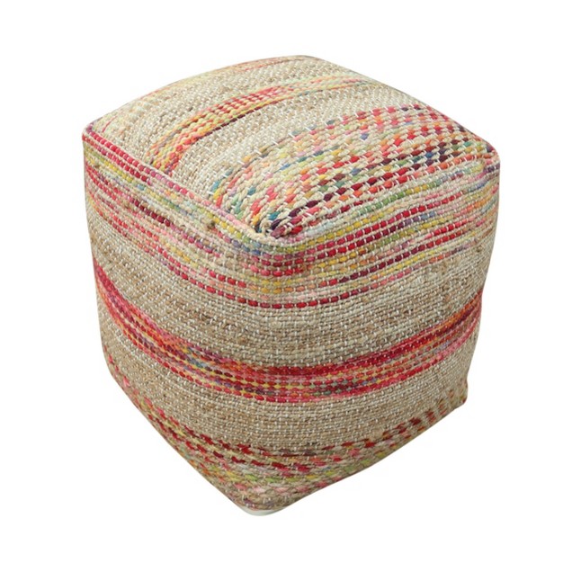 Caiman Boho Pouf Tan Christopher Knight Home