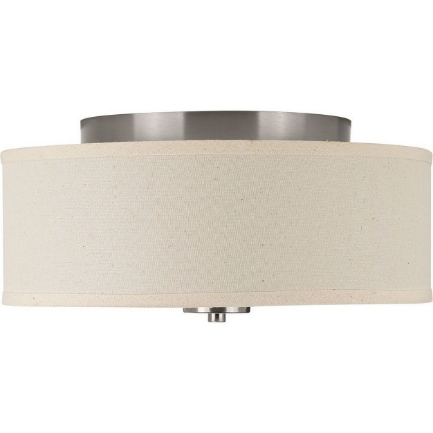 Progress Lighting Inspire 1 light Led Flush Mount Antique Bronze Linen Shade