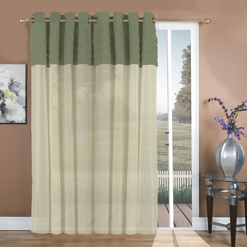 Geneva Pleated Grommet Patio Panel w/Wand