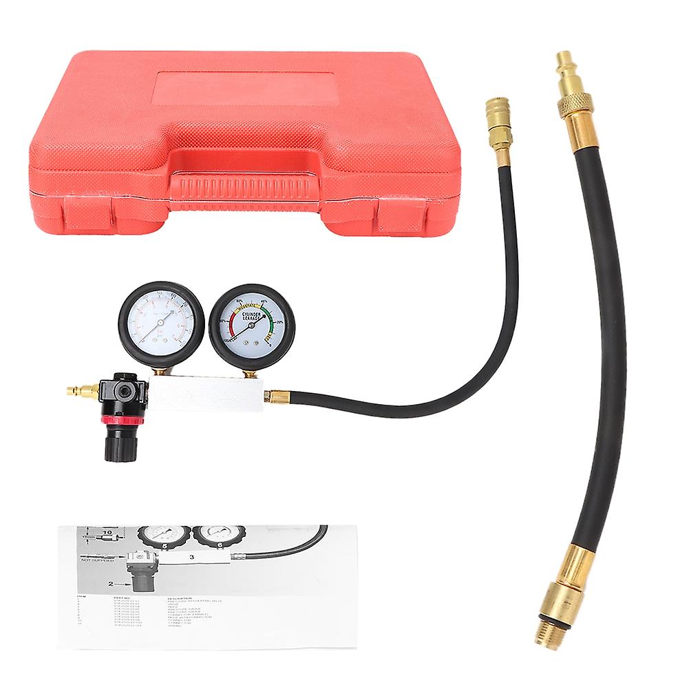 Cylinder Leakage Detector Engine Pressure Tester Leakdown Compression Gauges Tool Kit