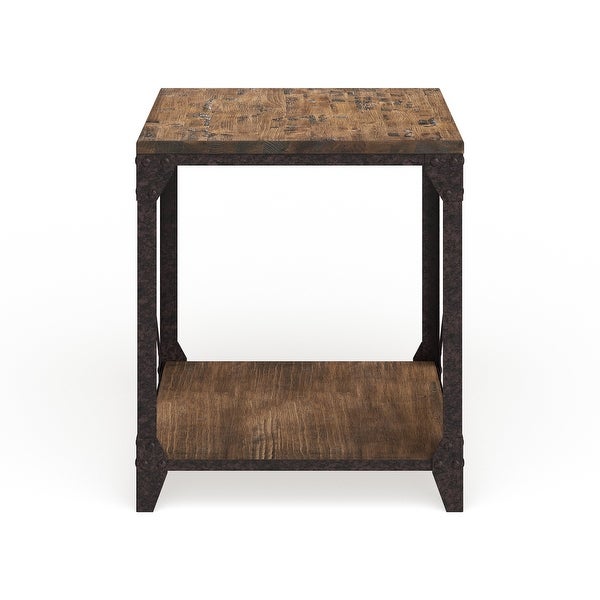 Carbon Loft Michael Distressed Pine Wood End Table