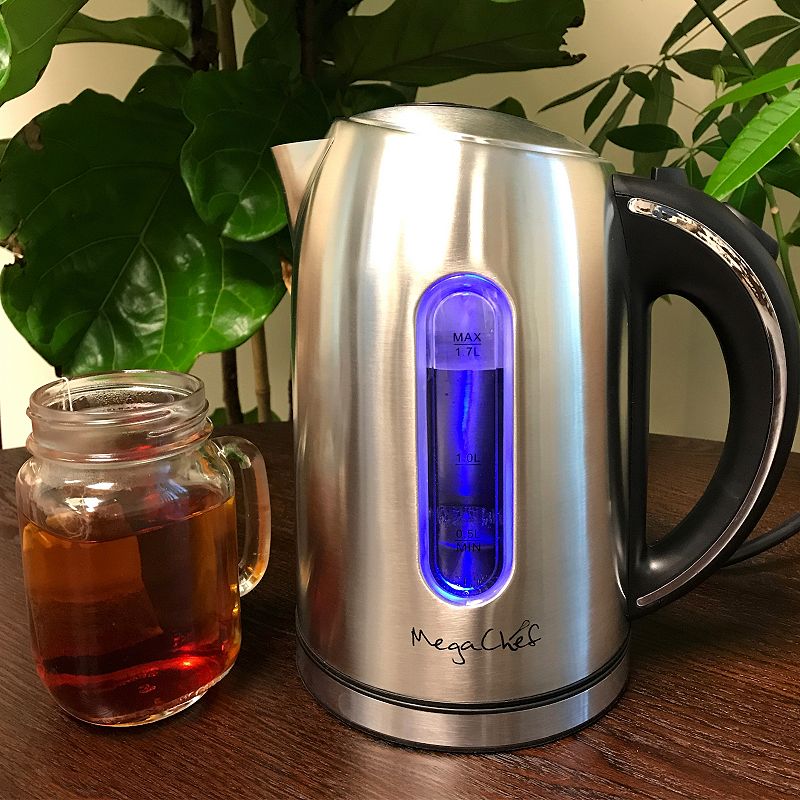 MegaChef 1.7-Liter Stainless Steel Electric Tea Kettle