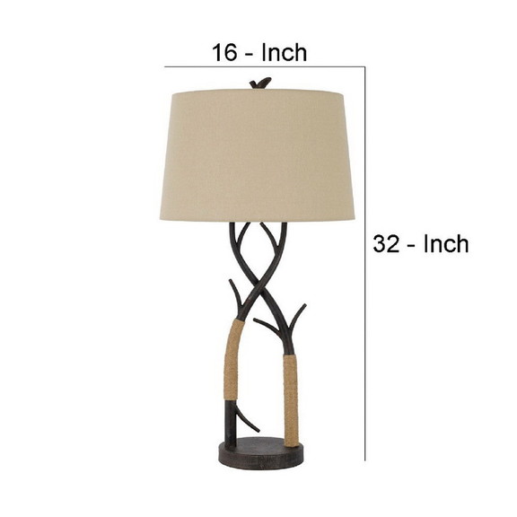 Benjara BM272217 32 Inch Metal Tree Branch Base Ta...