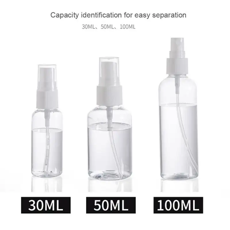 30 200ml Portable Plastic Spray Bottle Transparent Makeup Moisture Atomizer Pot Fine Mist Sprayer Garden Plant Watering Tools