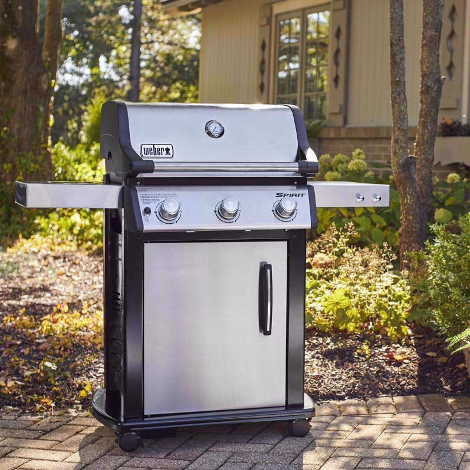 Weber Spirit S-315 3-Burner Natural Gas Grill， Stainless Steel