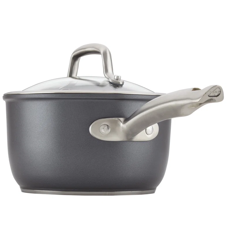 Anolon 81134 Accolade Forged Hard Anodized Nonstick Sauce Pan / Saucepan with Lid， 2.5 Quart - Moonstone Gray