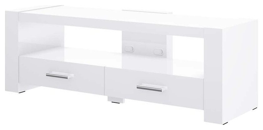 IVACO TV Stand   White   Contemporary   Entertainment Centers And Tv Stands   by Table World  Houzz