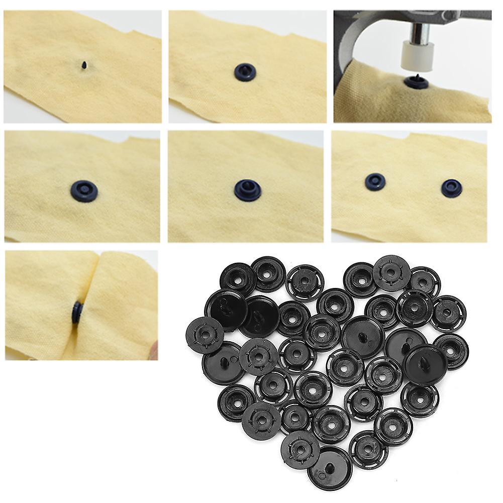 1000 Sets Harmless Resin Snap Button Set Children Cloth Quilt Cover Button Pressed(black T3)