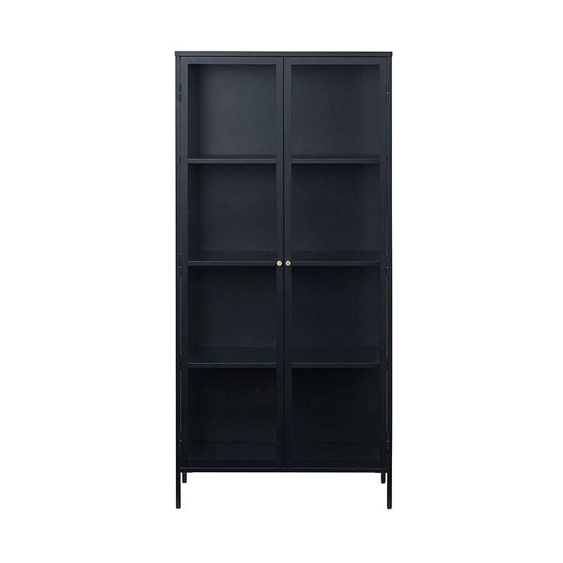 CARMEL 2 Door Glass Display Cabinet 90x190cm - Black