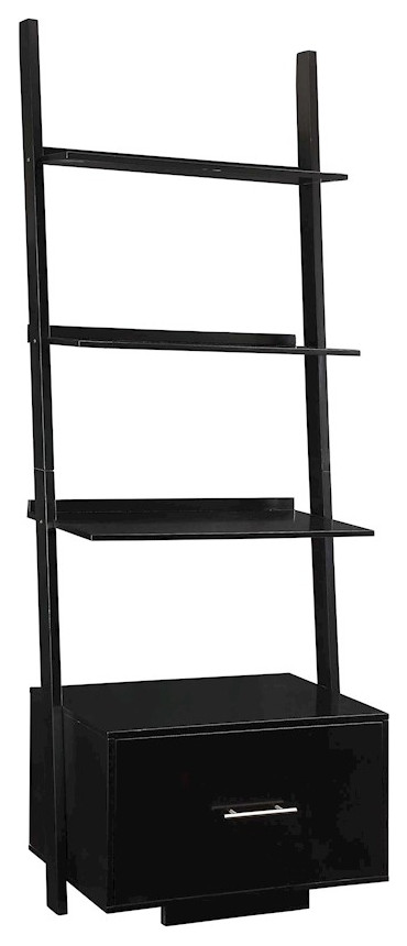 Convenience Concepts American Heritage Ladder Bookcase  Black   Transitional   Bookcases   by GwG Outlet  Houzz