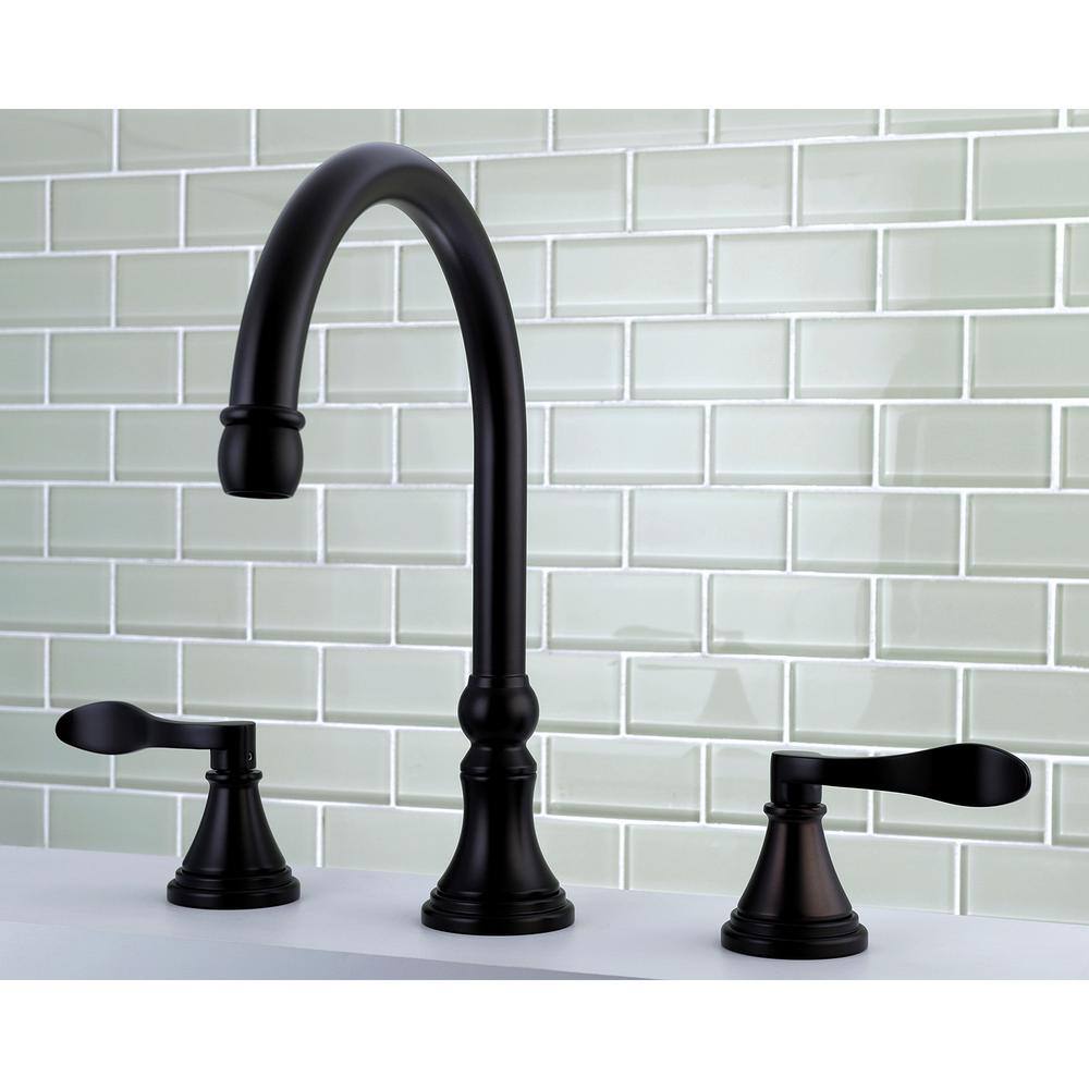 Kingston Brass French 2-Handle Deck-Mount Roman Tub Faucet in Oil Rubbed Bronze HKS2345DFL