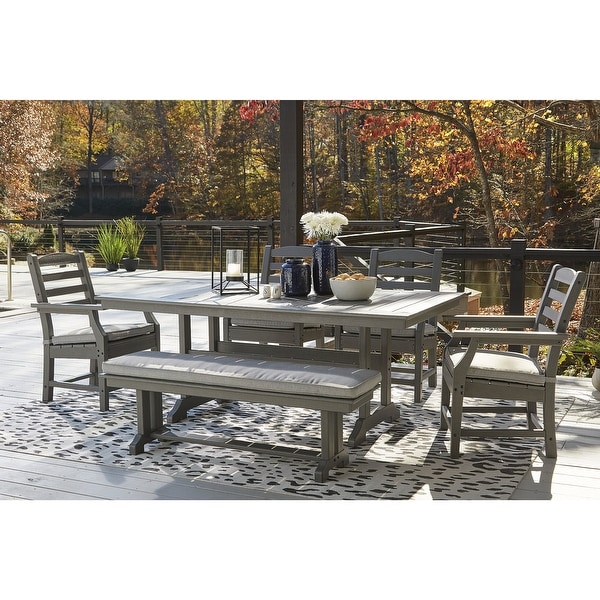 Signature Design by Ashley Visola Gray 6Piece Outdoor Dining Package