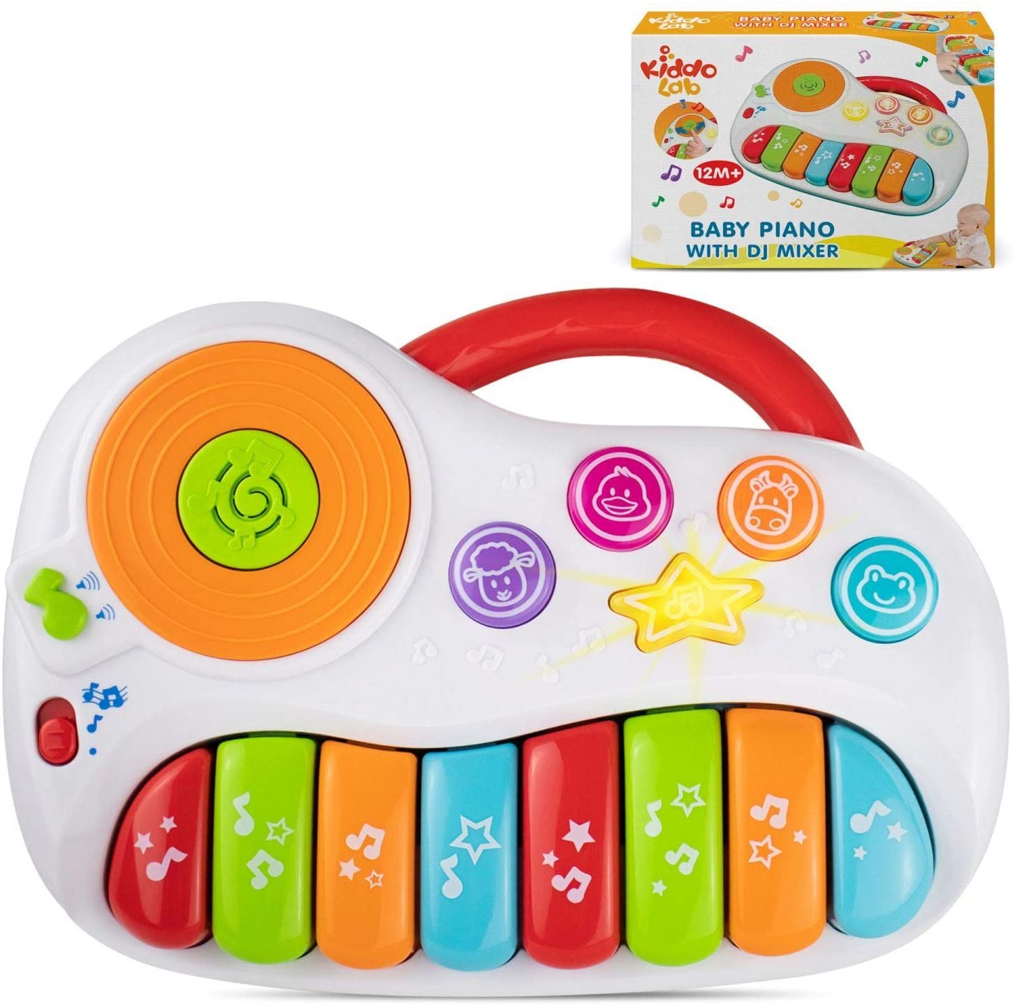 KiddoLab Toddler Piano Learning Toy DJ Mixer. Colorful Kids Musical Instruments Educational Development Toy. Electronic Play Piano Musical Toy. Kids Keyboard Piano Music Toys 12 Months+