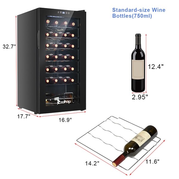 28-Bottle Compressor Wine Cooler with Digital Touchscreen