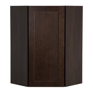 Hampton Bay Edson Assembled 24x36x12.62 in. Corner Wall Cabinet in Dusk CM2436C-DK