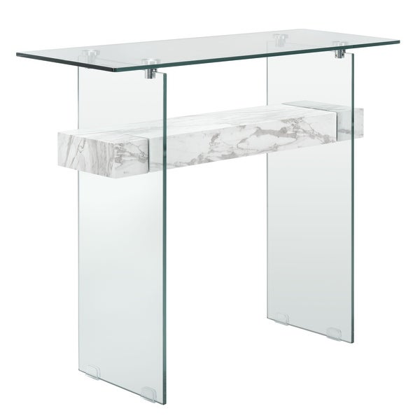 SAFAVIEH Kayley Modern Rectangular Natural/ Glass Console Table - 39.4