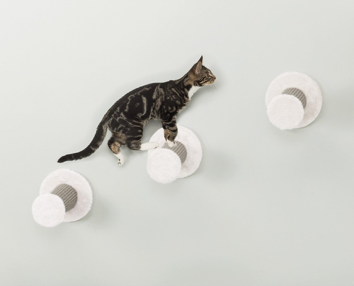 TRIXIE Cat Wall Mount Climbing Steps， 3 count