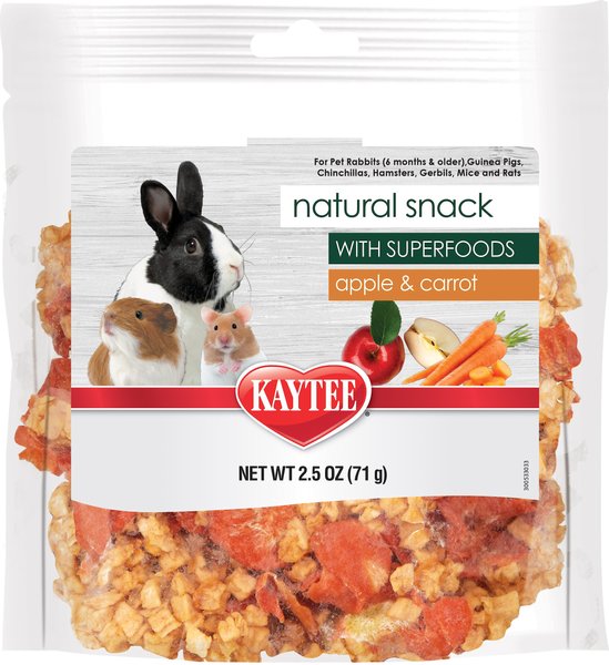 Kaytee Natural Snack with Superfoods Carrot and Apple Blend Small Pet Treats， 2.5-oz bag