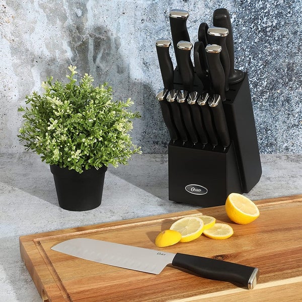 15 Piece Stainless Steel Blade Cutlery Set in Black