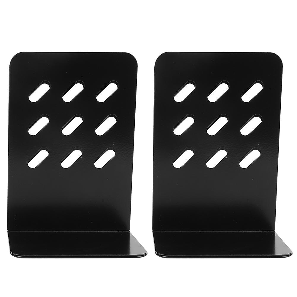 1pair Simple Style Black Book Stand Metal Bookends For School Home Table Decor(9 Lattice)