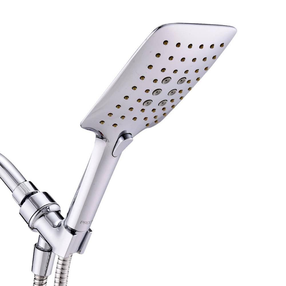 Magic Home 3-Spray Patterns with 2.5 GPM 3.94 in. Wall Mounted Handheld Shower Head in Chrome MMS-HS1302