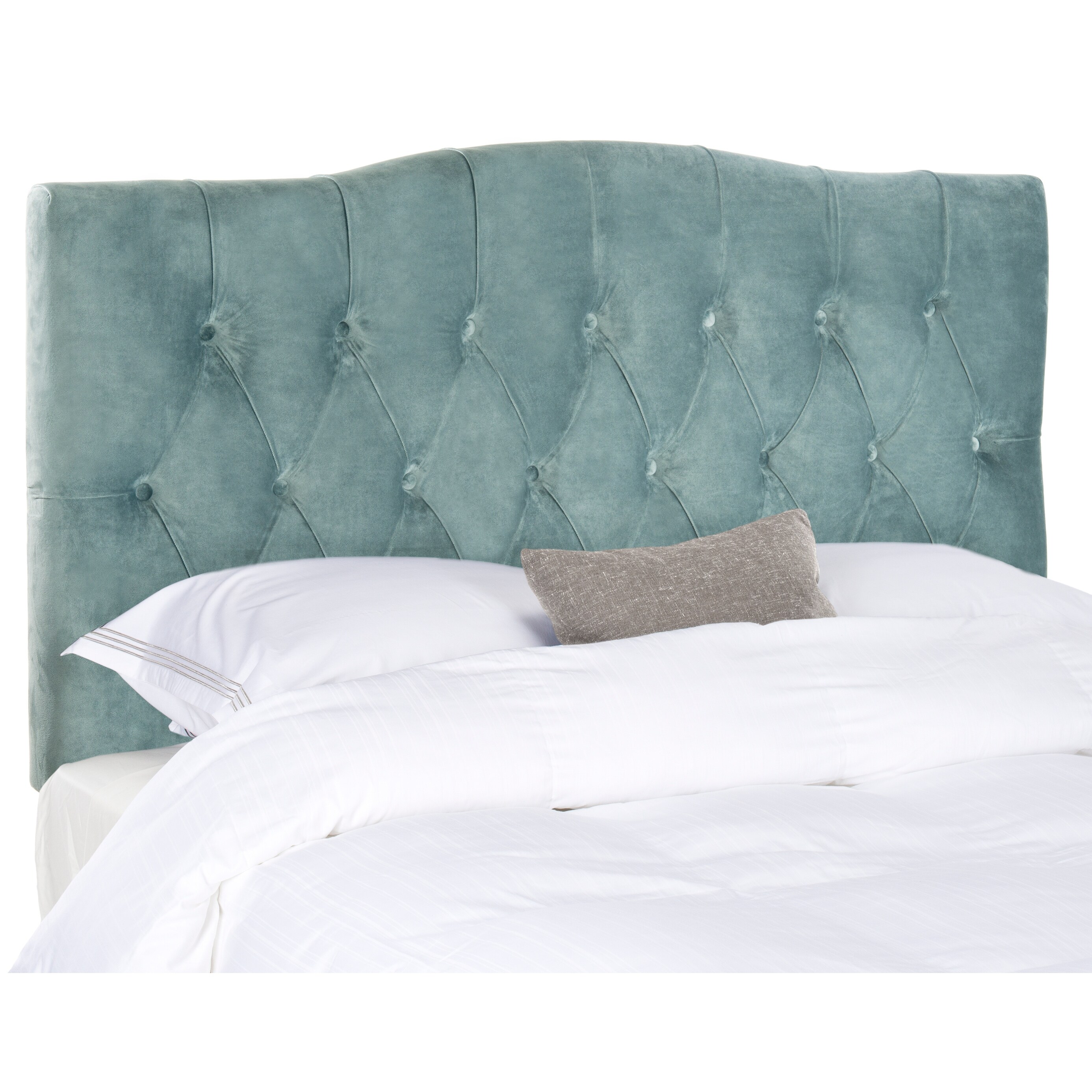 Safavieh Axel Wedgwood Blue Cotton Upholstered Tufted Headboard (King) - - 9529862