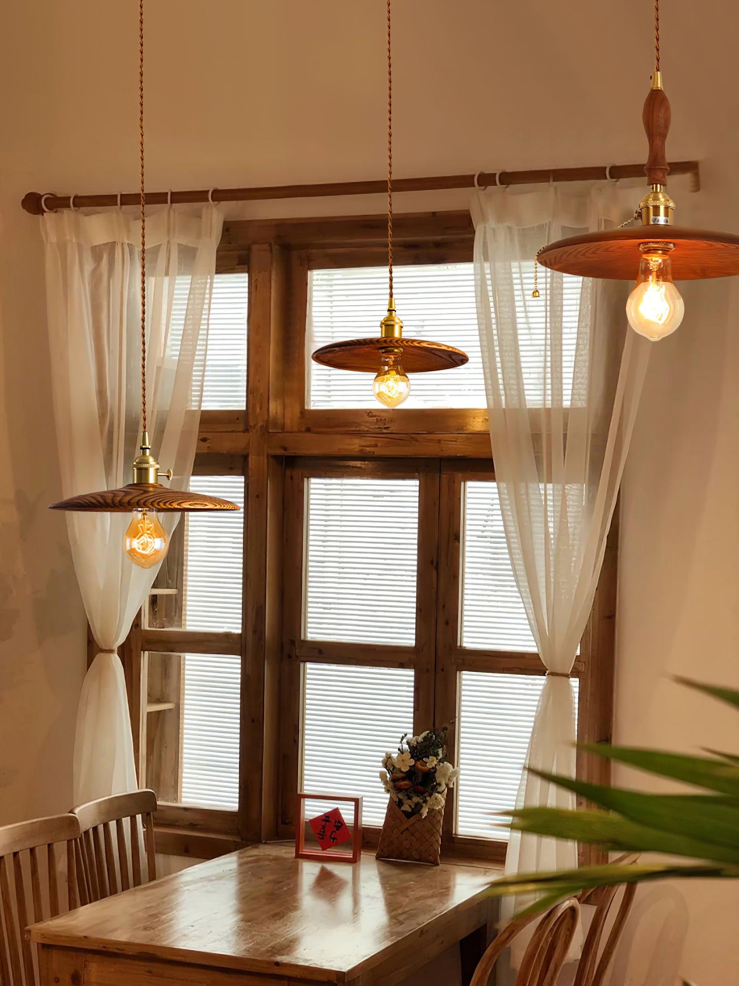 Walnut Conical Pendant Light