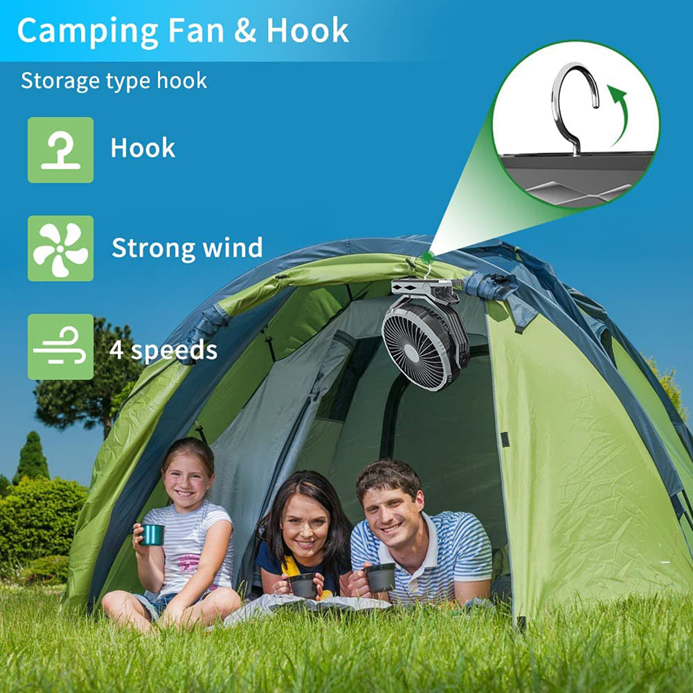 Golf Cart Fan-10000Mah Portable Clip On Fan Rechargeable Battery Operated， 8 Inch Ventilador Portatil Recargable With Reinforcer/Hook For Camping， Beach， Tent， Treadmill， Desk， Bed， Rv， Office