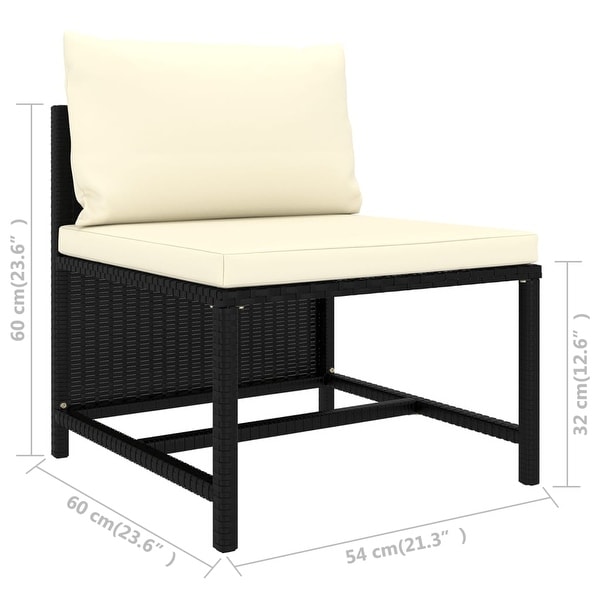 vidaXL 9 Piece Patio Lounge Set with Cushions Poly Rattan Black