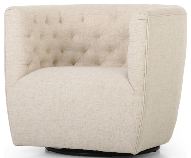 Hase Tufted Swivel Chair   Transitional   Armchairs And Accent Chairs   by Marco Polo Imports  Houzz