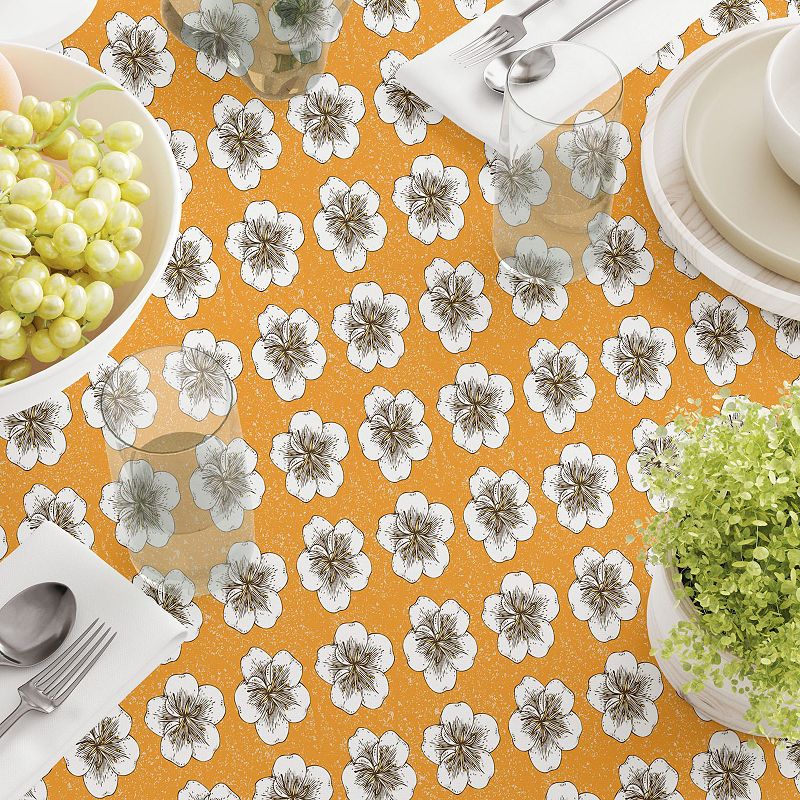 Square Tablecloth， 100% Cotton， 60x60， Apricot Flowers