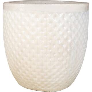 20 in. White Ceramic Hexham Garden Planter VPX4-21C-W