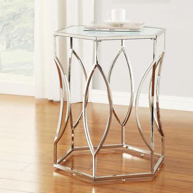 Alverne Hexagonal Accent Table Chrome Inspire Q