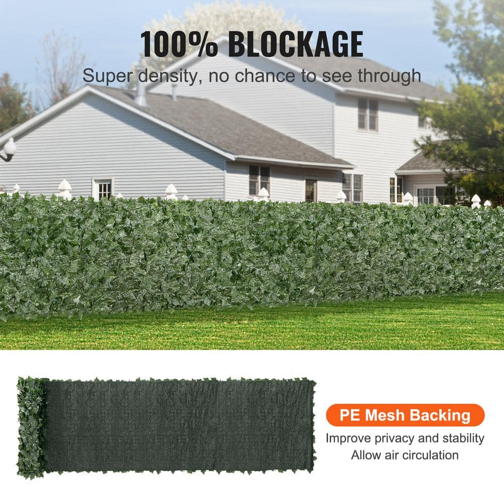 VEVOR Ivy Privacy Fence 39 in. x 198 in. Artificial Green Wall Screen Greenery Ivy Fence Faux Hedges Vine Leaf Decoration WLSR39X1981PCIS2AV0