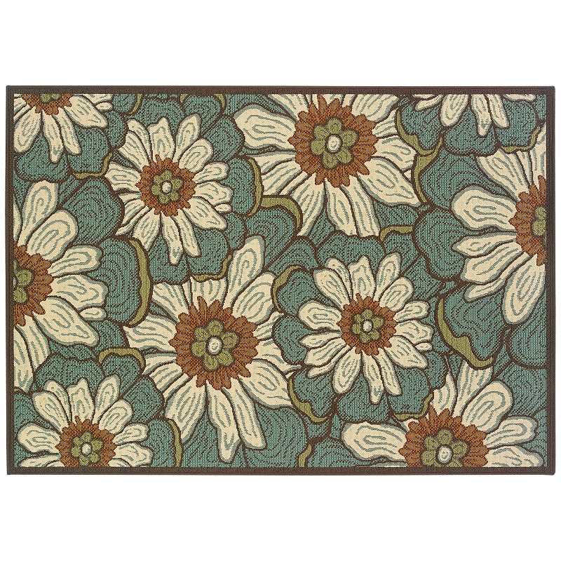 StyleHaven Montgomery Floral Blue Indoor Outdoor Rug