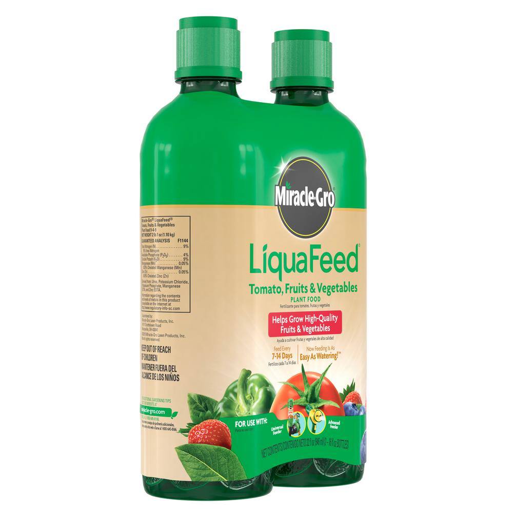 Miracle-Gro LiquaFeed 16 oz. Liquid Tomato Fruits and Vegetables Plant Food Refills (2-Pack) 2004402