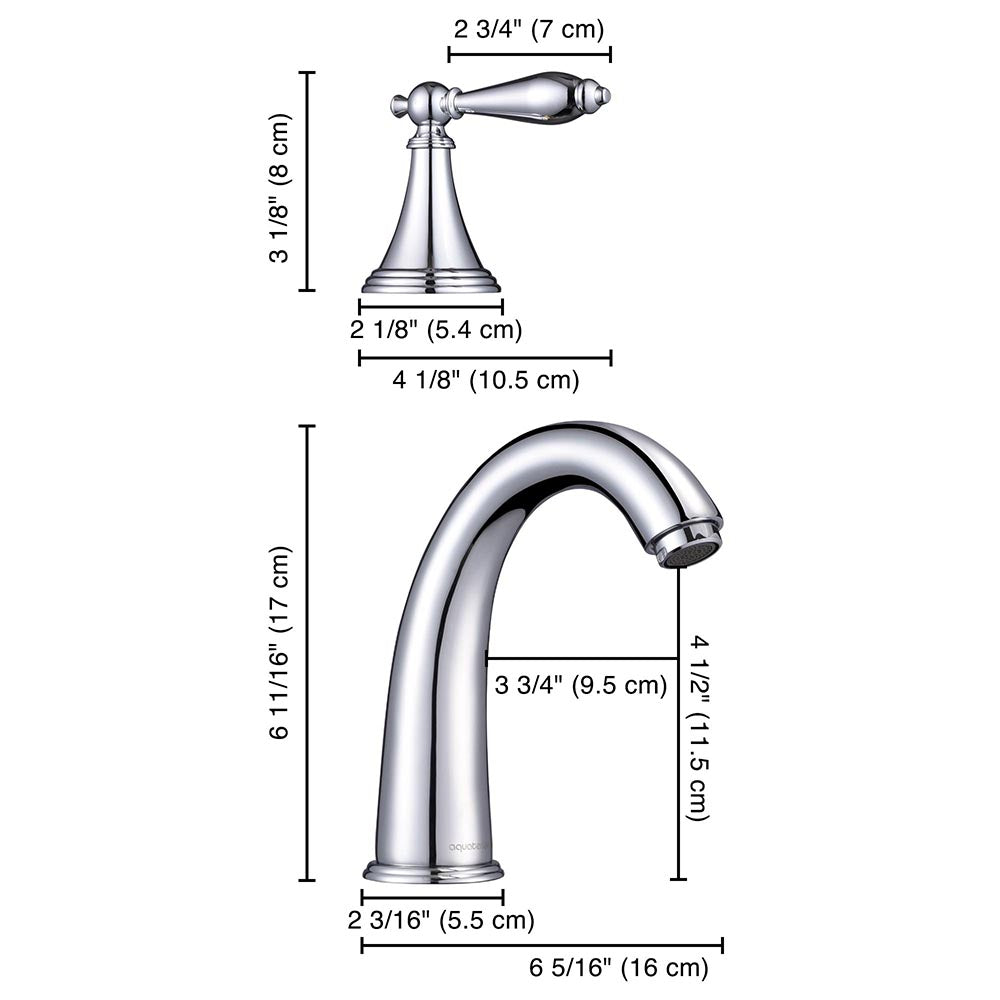 Aquaterior Widespread Faucet 3-Hole 2-Handle Cold Hot 6.7