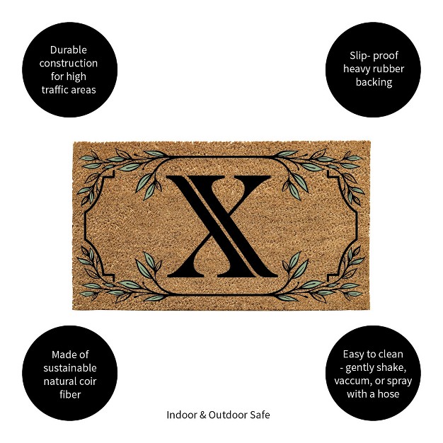 X 16 quot Monogram Coir Mat Letter quot x quot